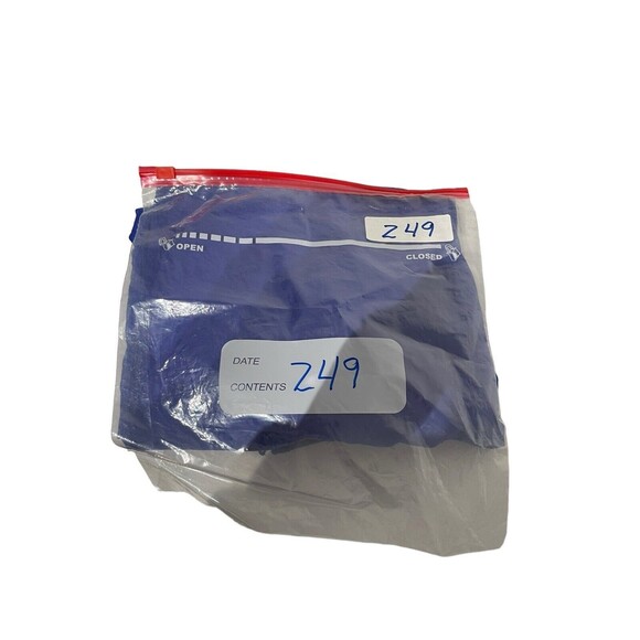 VTG 1997 Nike Tonal Swoosh Track Pants Nylon Windbreaker Joggers Baggy Blue 90s - Picture 13 of 13